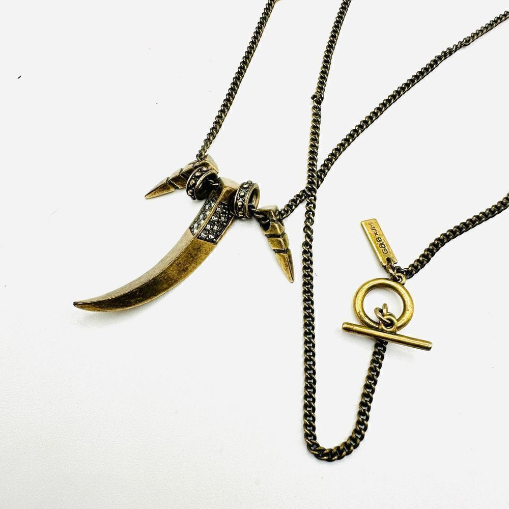 Giles & Brother x JM Brass Horn Toggle Necklace Rare